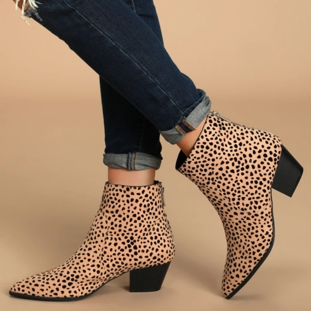 Lulu's Leopard Print Ankle Boots